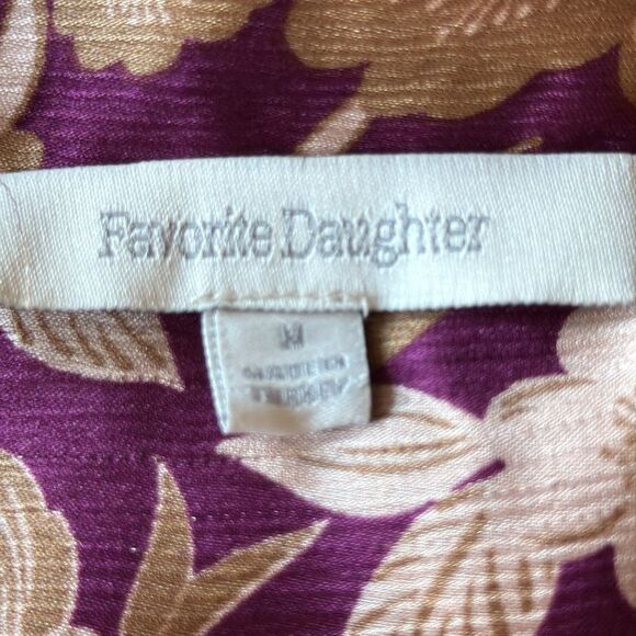 Favorite Daughter Anthropologieโ Rani Floral Blouse M Burgundy Tan Long Sleeve - Picture 7 of 8